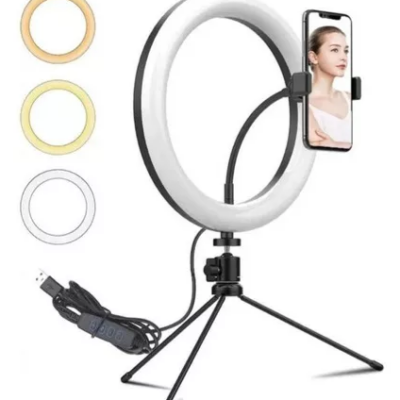 Ringhlight Iluminador Portatil Pequeno P Make Selfies Videos Cor da estrutura Branco Cor da luz Led 110V/220V
