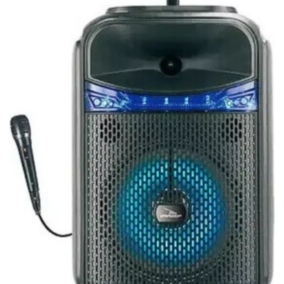 Alto-falante Bluetooth Caixa De Som Portátil Rodinha Led Rgb Cor Preto 110v/220v