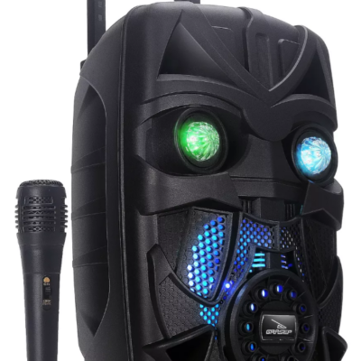 Caixa De Som Potente 40w Portátil Amplificada Com Led