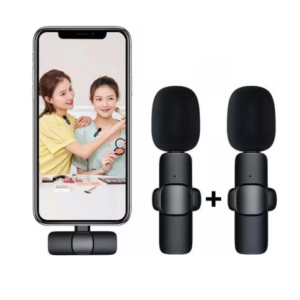 Microfone De Lapela Sem Fio Duplo Compatível P/ IOS Kit 2 - K9