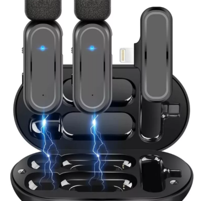 Microfone Lapela Case Celular Duplo S Fio Lightning