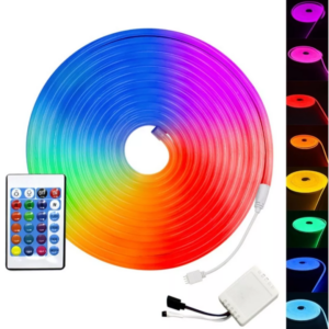 Fita Neon Led 5m 12v Flexível Alto Brilho Rgb Com Controle