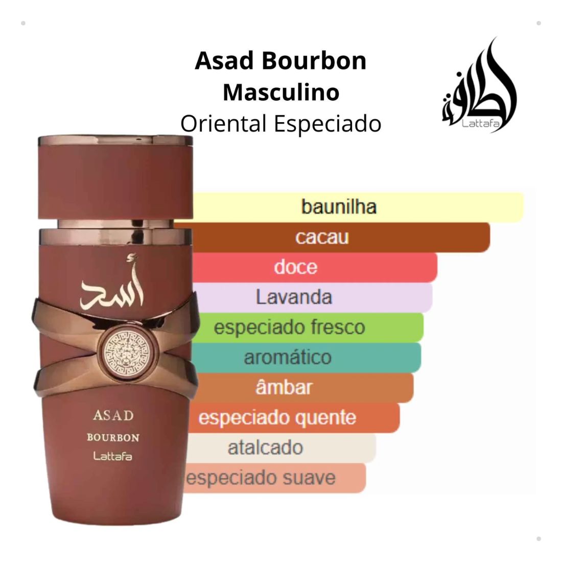Perfume Árabe Asad Bourbon 100ml Masculino Lattafa - Imagem 3